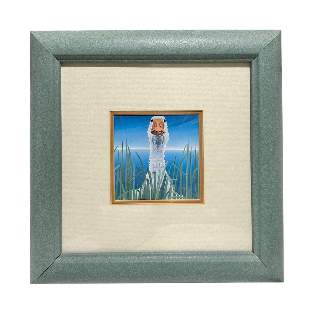 "Fowl Look" Goose Print by Lorena Pugh, 12" Square Framed Art, Ross Galleries